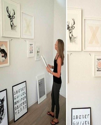 It is more difficult to attach pictures to concrete walls, as you will need to use an awl or a powerful drill.