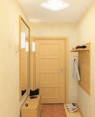In beige tones, you can decorate the hallway, taking into account different styles.