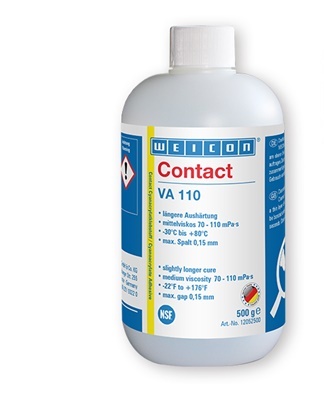 Single component adhesive that cures when exposed to pressure and moist air.