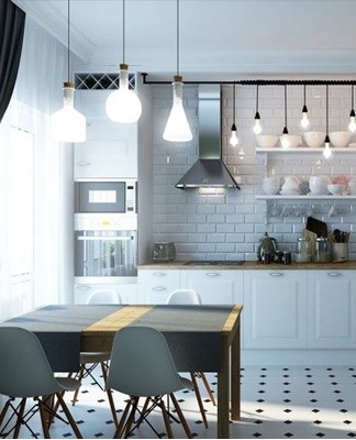 Rules for organizing lighting in the kitchen, placement and selection of lamps