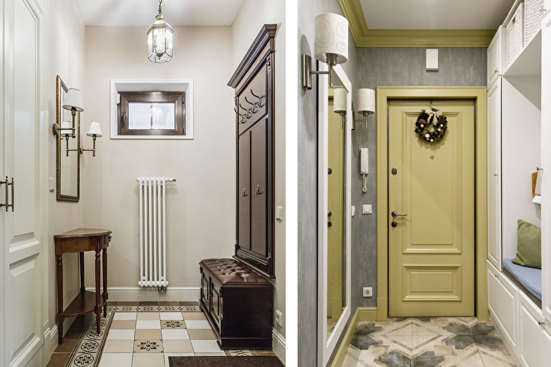 design of a small hallway in a classic style