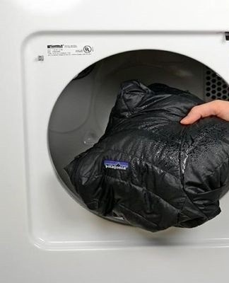 down jacket and washing machine