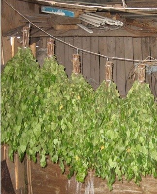 The standard way to store a birch broom is to hang them in pairs.