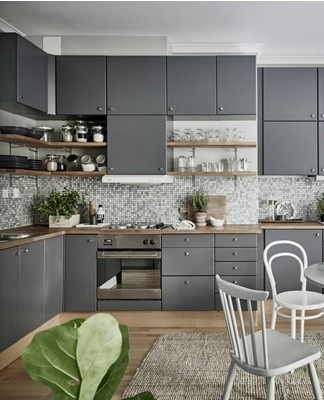 To make a gray kitchen interesting and original, you should use rich colors.
