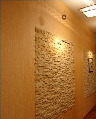 The hallway walls can be decorated with stone facing.