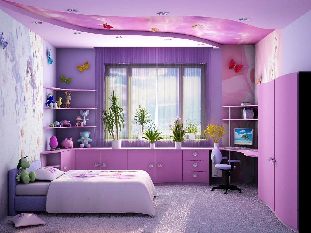 design for a children's room for a girl Cartoons