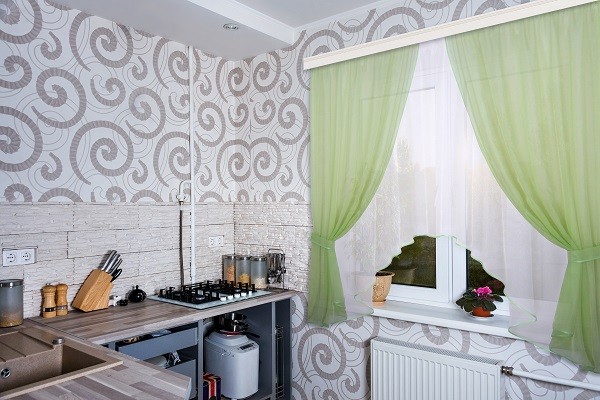 light green curtains