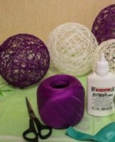 Step-by-step instructions on how to make a ball of yarn and PVA glue with your own hands