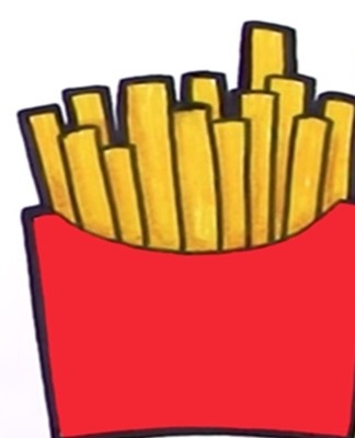 Toy schemes are based on the image of straws (fried potatoes) placed in a bowl.