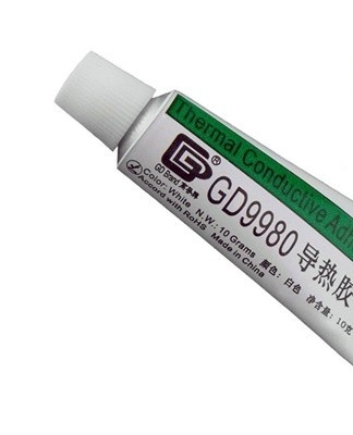 GD9980 heat transfer compound is used to move accumulated air between the surface of the microcircuit and the base of the heat sink.