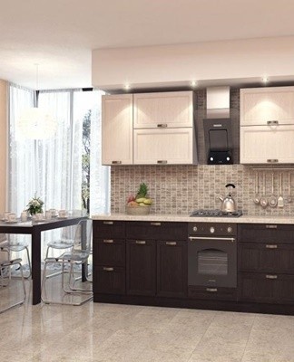 This shade fits perfectly into the interior of a dairy kitchen.