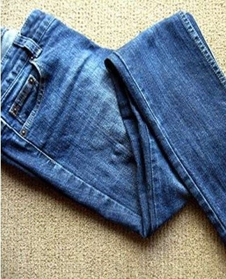 Before putting the denim item on the storage shelf, you need to make a row