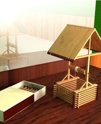 Step-by-step instructions for beginners on how to make a well with your own hands from matches