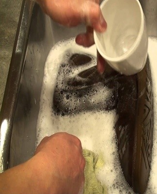 Dry brushing won't help with stubborn stains.