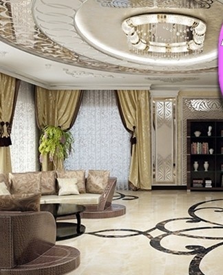 Architectural ceilings in the living room