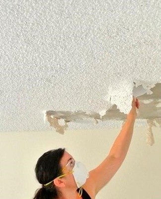 If there is old plaster on the ceiling, it must be knocked down.