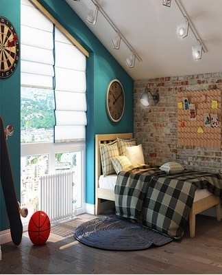 A teenager's bedroom is laid out like a grown man's bedroom.