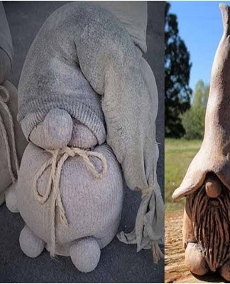 Concrete dwarfs are very popular - guardians of the summer garden.