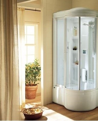 The passage to the cabin is formed by sliding the side panel along the perimeter along the rollers.