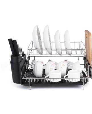 A tiered rack can be purchased at a kitchen supply store.