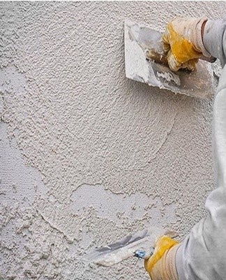 Dedicated shaping tools help create an imitation of limestone.