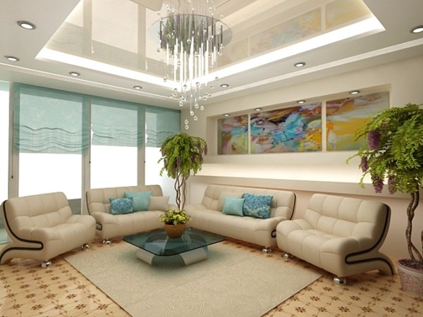 Chandelier on long hangers