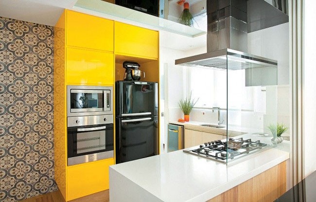 yellow kitchen