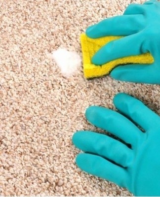 A mixture of salt and vegetable oil will help break down fat.