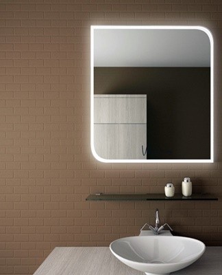 Diagram and step-by-step instructions on how to connect a mirror with lighting in the bathroom