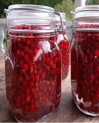 If the hostess has a cold basement or cellar, you can cook soaked lingonberries.