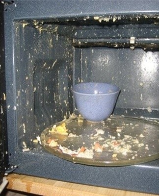 The first step is to remove food deposits using hot water with detergent and a sponge.