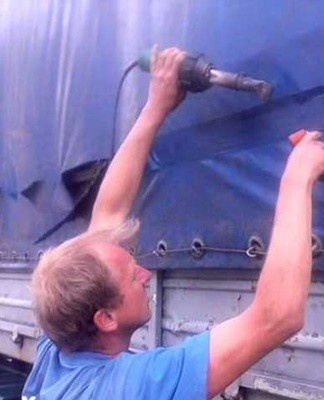 Prolonged treatment of the patch with a construction hair dryer leads to melting of the material and loss of a solid structure.