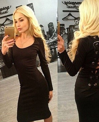 Back lacing is possible if the dress has been carefully torn along the center seam