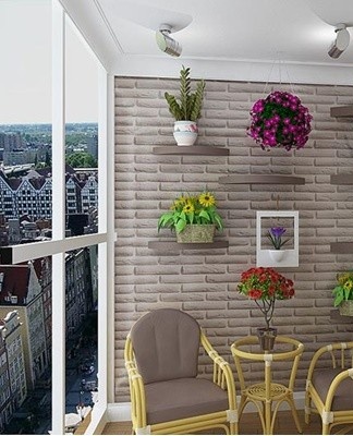 Decorative stone is laid in three stages.