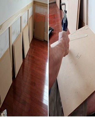 In this case, the glue is applied to the central part of the corner so that the liquid does not come out.