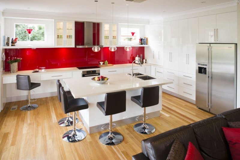 red kitchen