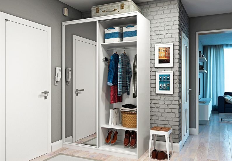 Light colors are suitable for the visual expansion of the hallway.