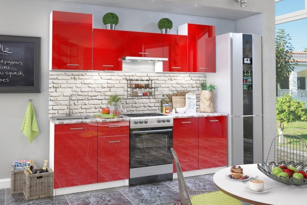 red kitchen