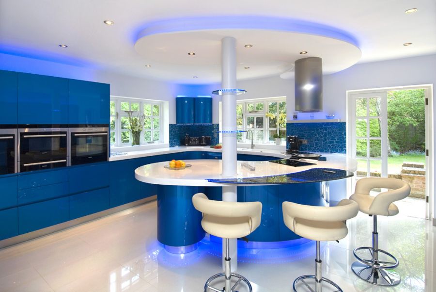 blue kitchen