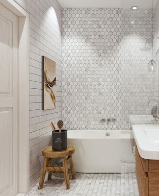 Designers recommend decorating the bathroom in light gray, beige, black and white colors.