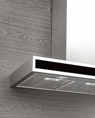 The hood can be installed in two ways: mounted on a wall or built into a piece of furniture.