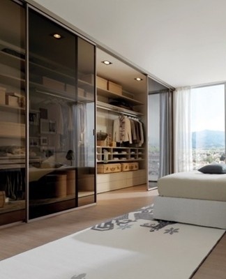 An open side part with flowers, photos, figurines will decorate the bedroom.