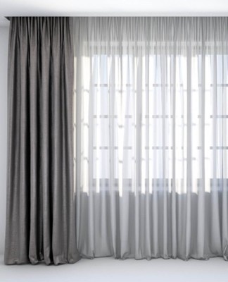 Curtains with a large bright pattern, embroidery are applicable.