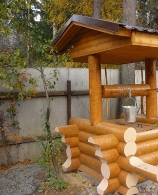 They build a structure like a log house.