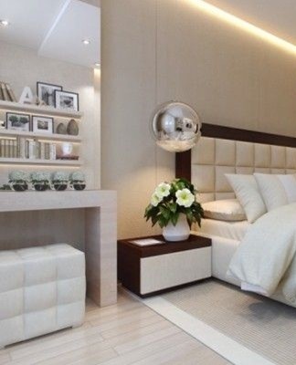 The beige tint visually expands the room.