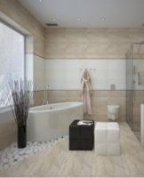 Loft style bathroom design, colors and ideas