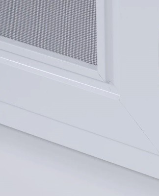 The edges of the mesh are straightened, tightened, the sealing cord is placed in the frame, pressing firmly with scissors or a screwdriver.