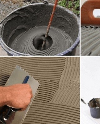Having chosen a tile adhesive, the dry composition should be mixed properly.
