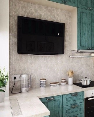 In a small room, a small TV looks naturally.