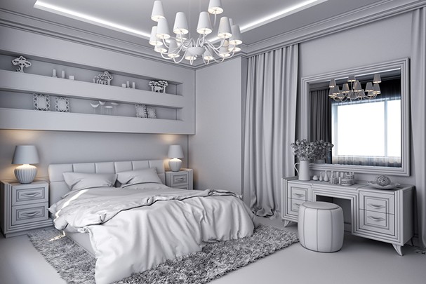 gray bedroom